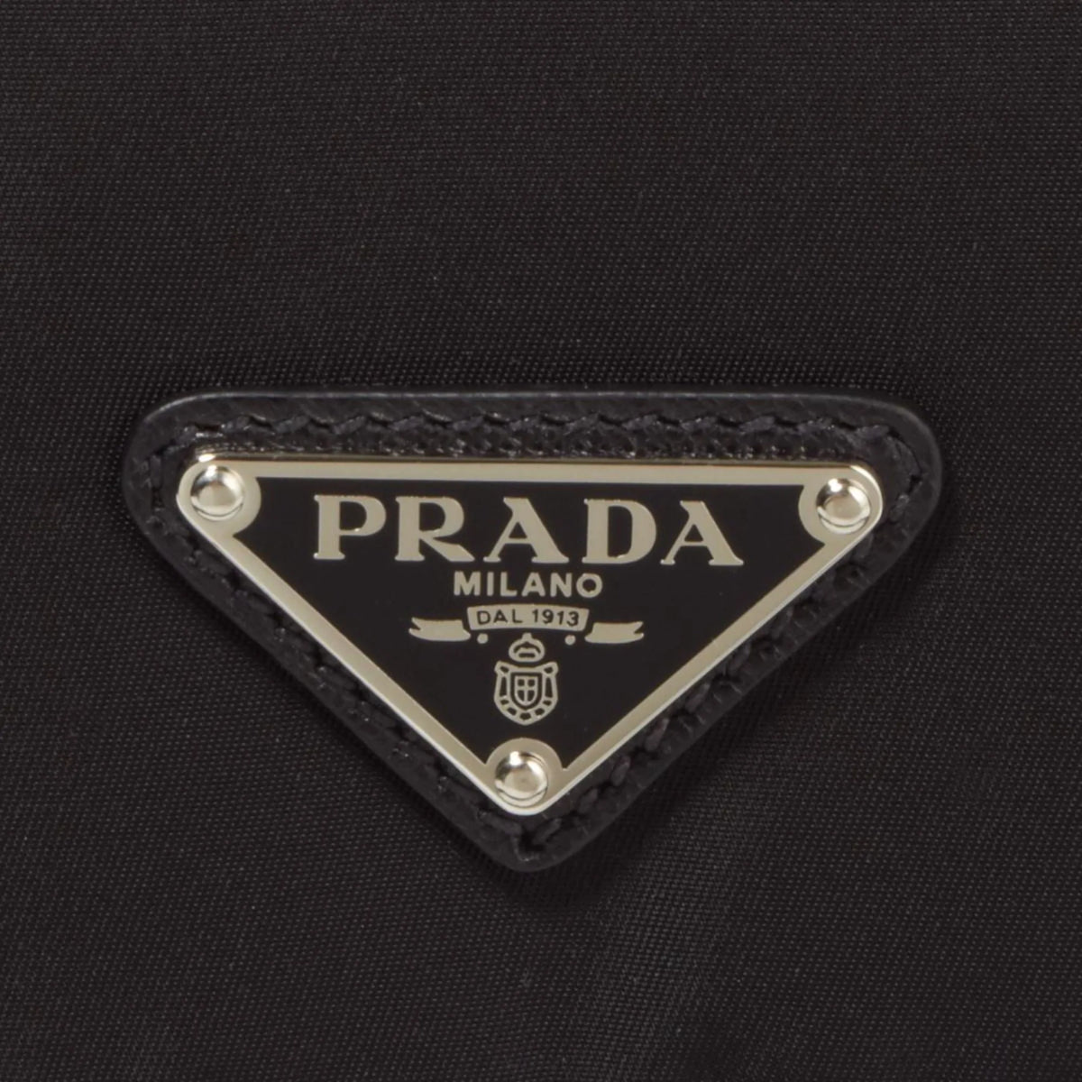 Prada Black Nylon Triangle Logo Messenger Bag