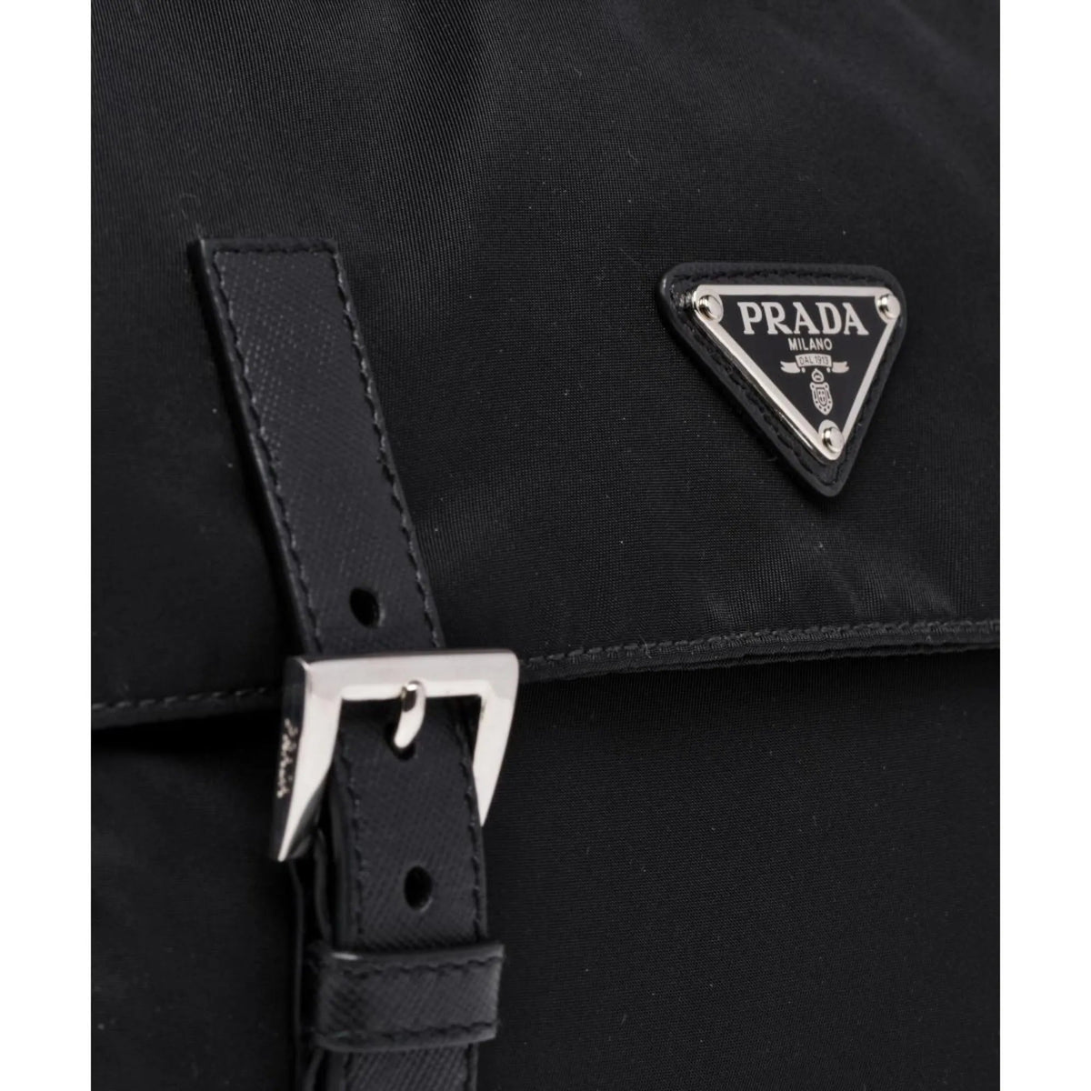 Prada Black Nylon Triangle Logo Messenger Bag - Handbags - Clayton's Online Store