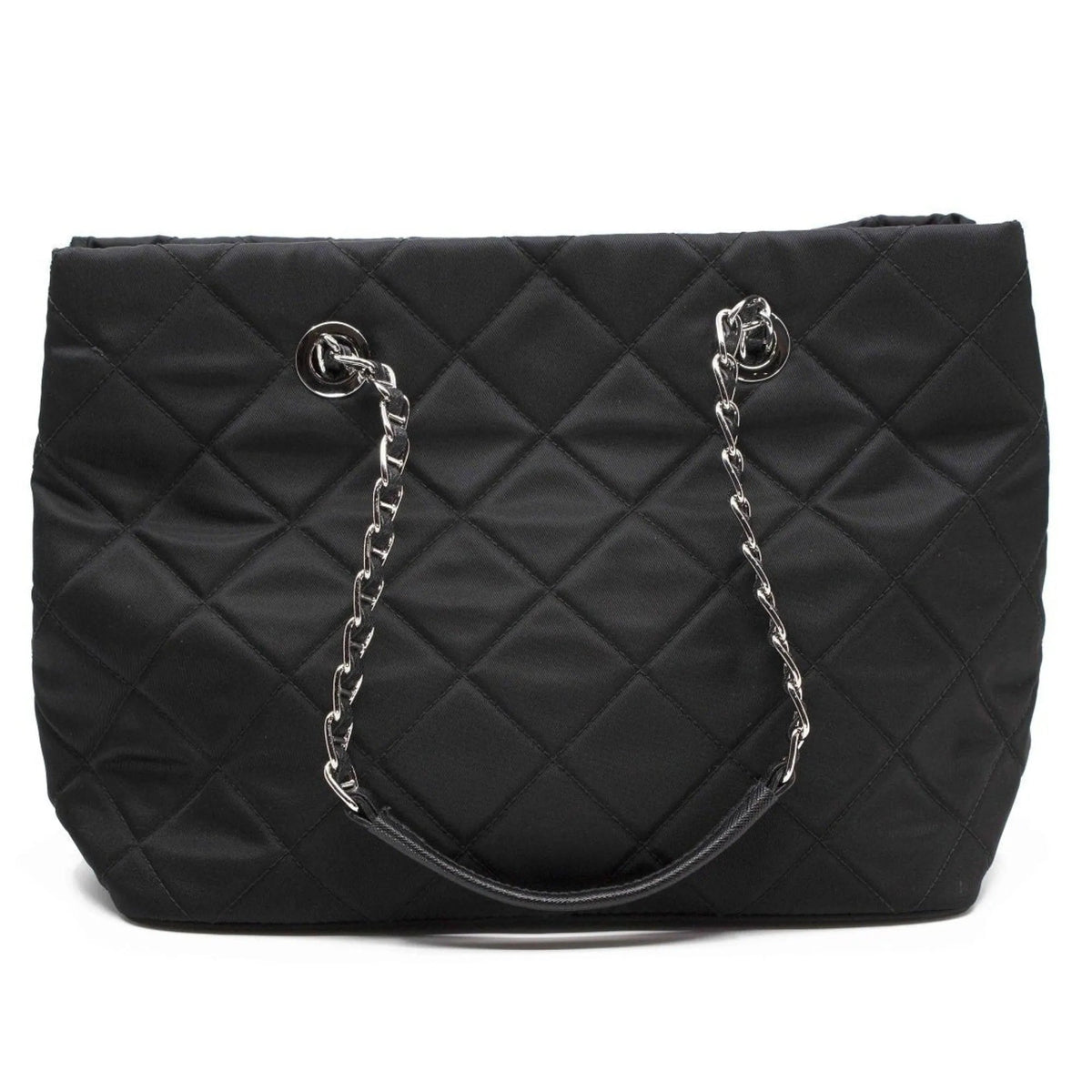 Prada Black Quilted Tessuto Chain Shoulder Bag Tote - Handbags - Clayton's Online Store