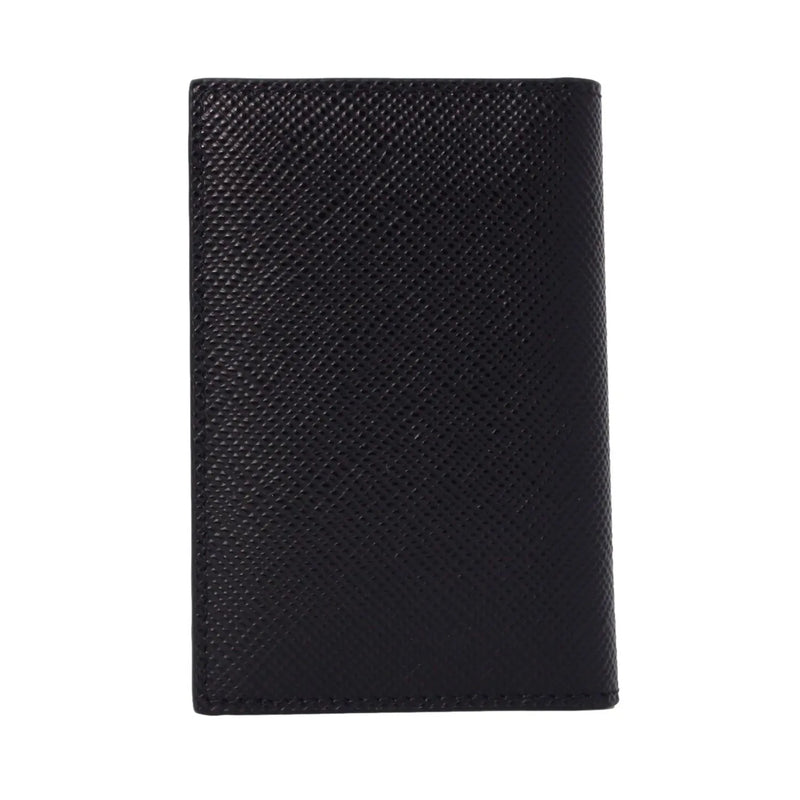 Prada Black Saffiano Leather Vertical Logo Card Holder