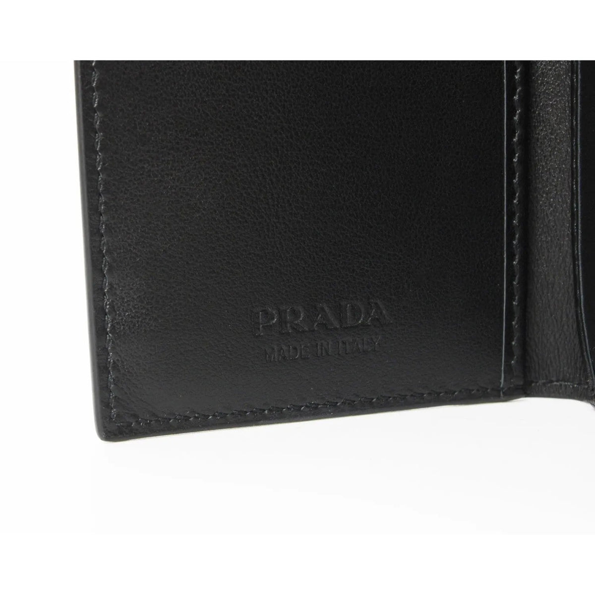 Prada Black Saffiano Leather Vertical Logo Card Holder - Wallets - Clayton's Online Store