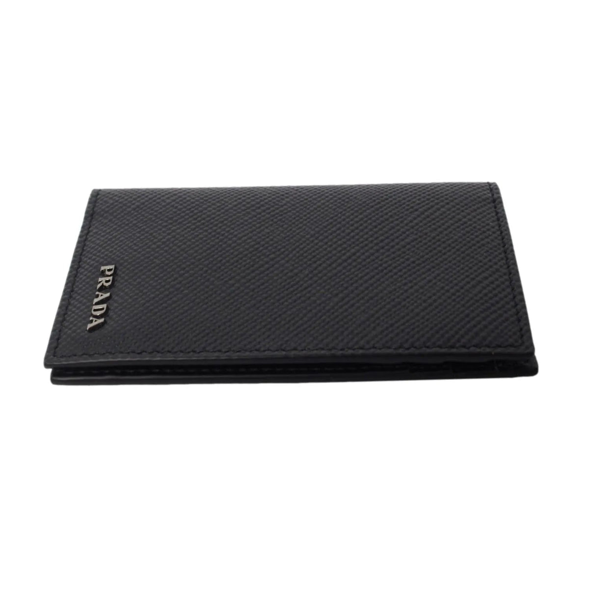 Prada Black Saffiano Leather Vertical Logo Card Holder - Wallets - Clayton's Online Store