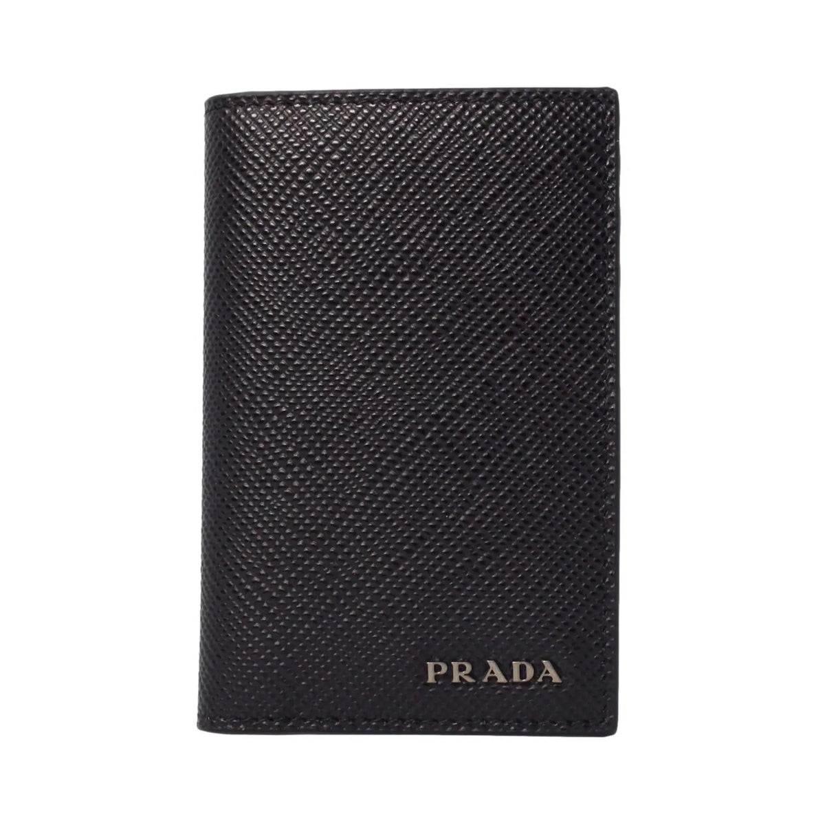 Prada Black Saffiano Leather Vertical Logo Card Holder - Wallets - Clayton's Online Store