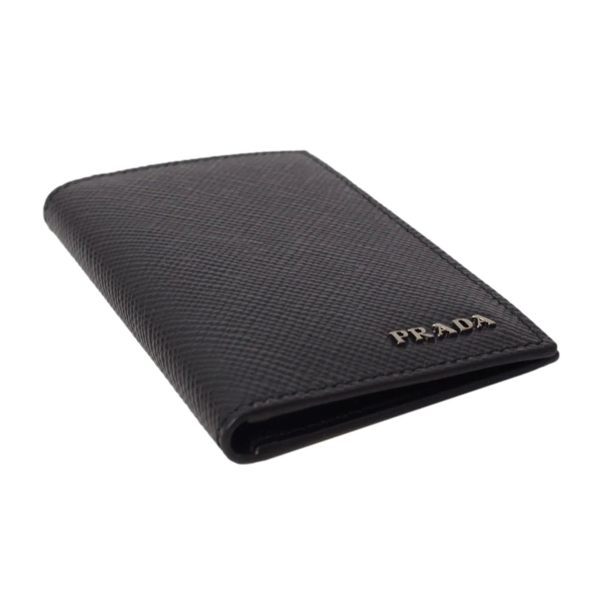 Prada Black Saffiano Leather Vertical Logo Card Holder - Wallets - Clayton's Online Store