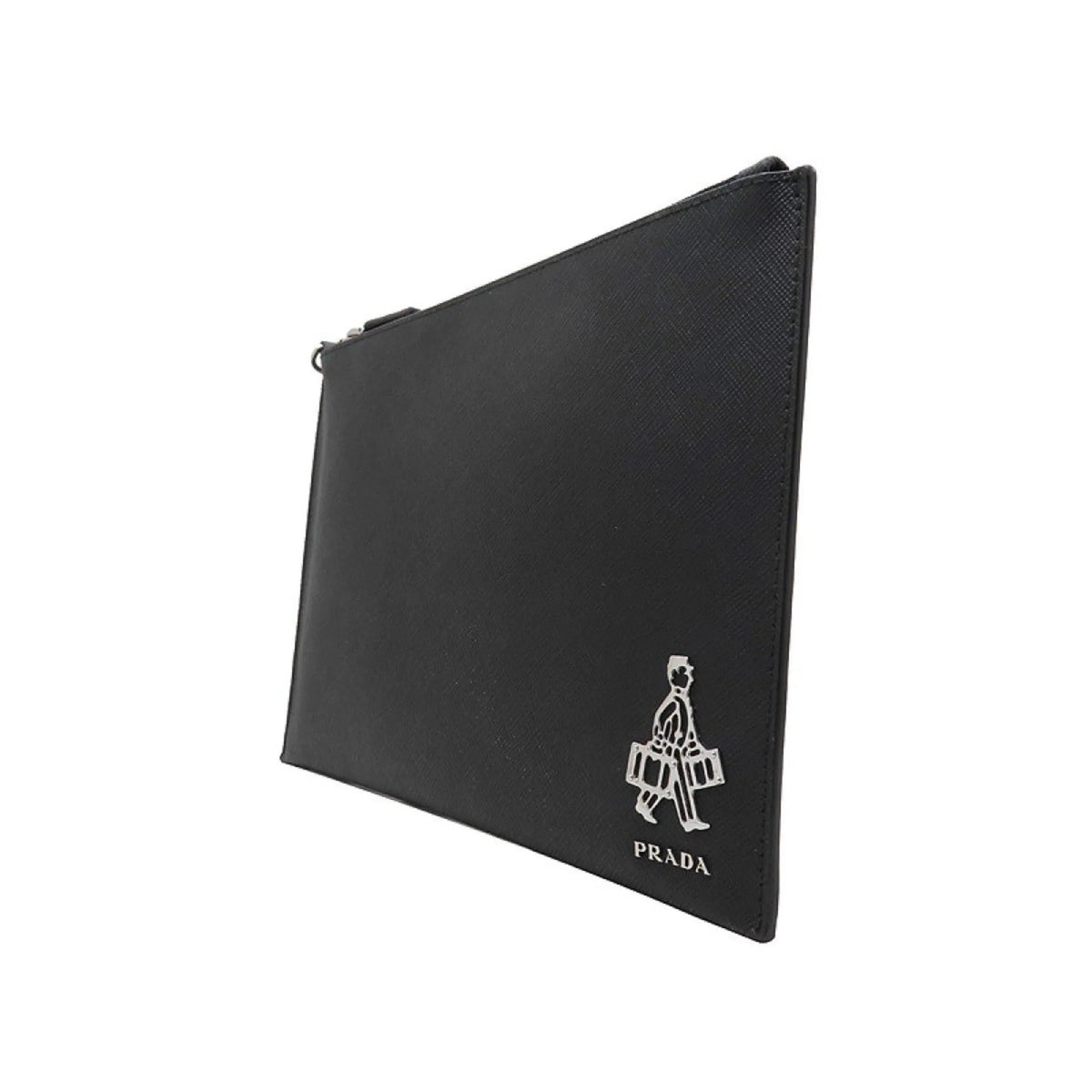 Prada Black Saffiano Voyage Leather Clutch Document Holder - Handbags - Clayton's Online Store