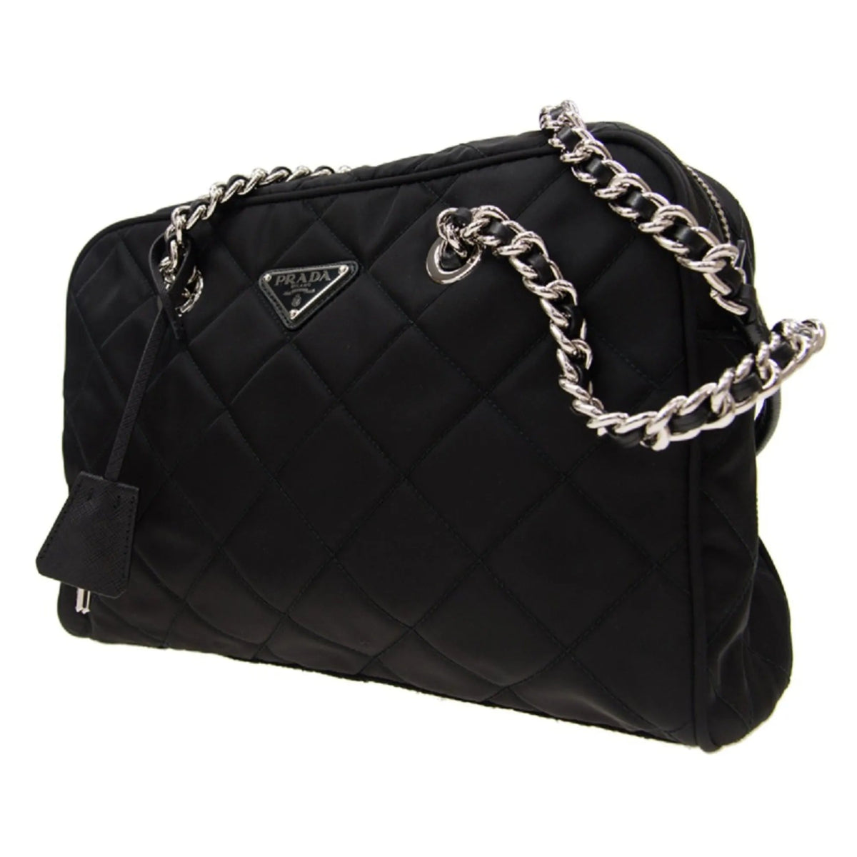 Prada Black Tessuto Nylon Quilted Shoulder Handbag - Handbags - Clayton's Online Store