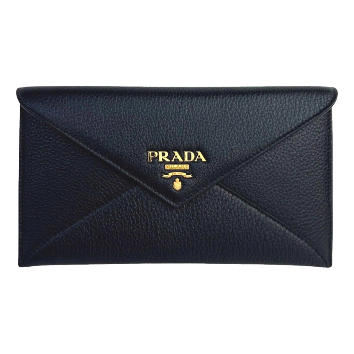 Prada Black Vitello Grain Leather Long Envelope Wallet - Wallets - Clayton's Online Store