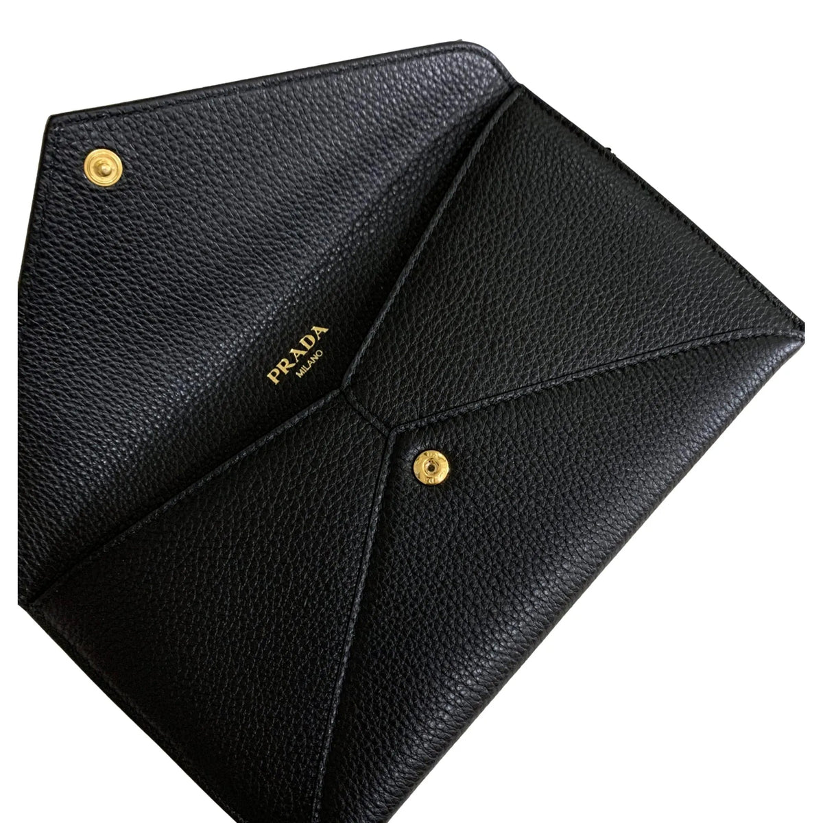 Prada Black Vitello Grain Leather Long Envelope Wallet - Wallets - Clayton's Online Store