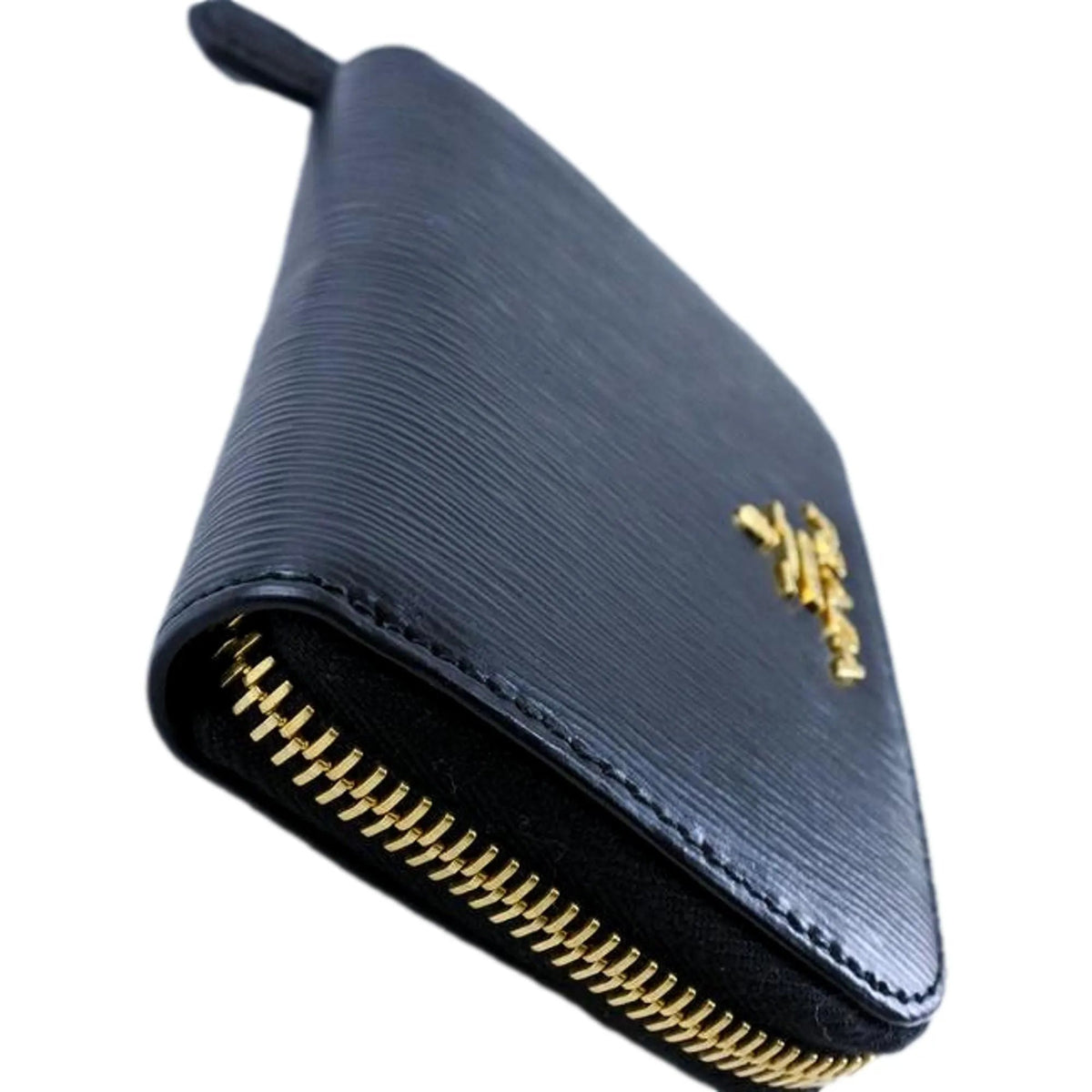 Prada Black Vitello Leather Gold Zip Coin Purse Wallet - Wallets - Clayton's Online Store