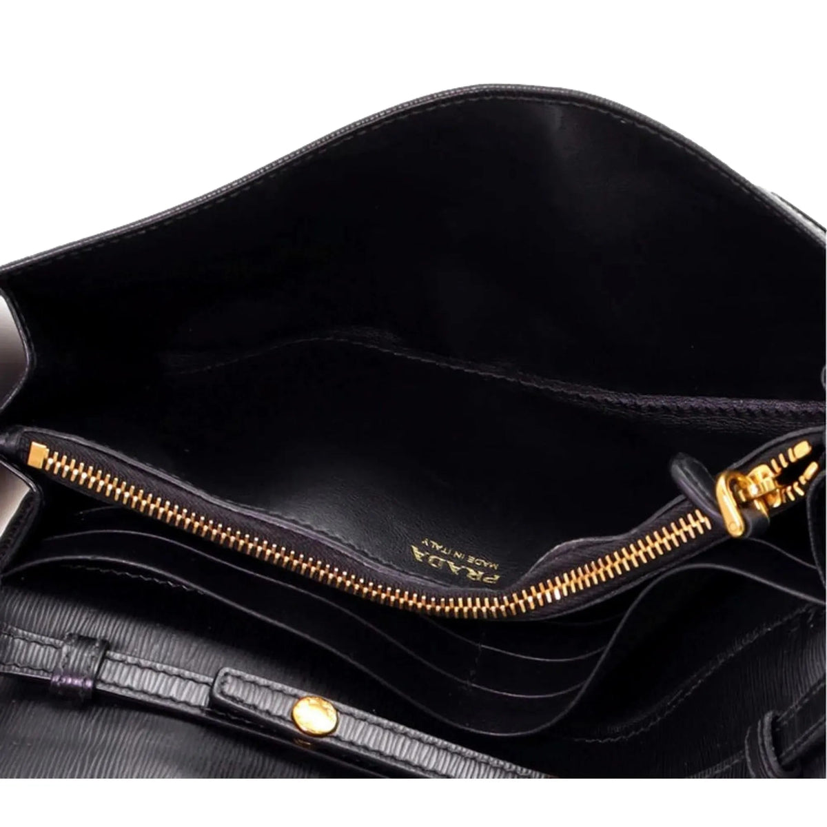 Prada Black Vitello Move Leather Chain Crossbody Wallet Clutch - Handbags - Clayton's Online Store