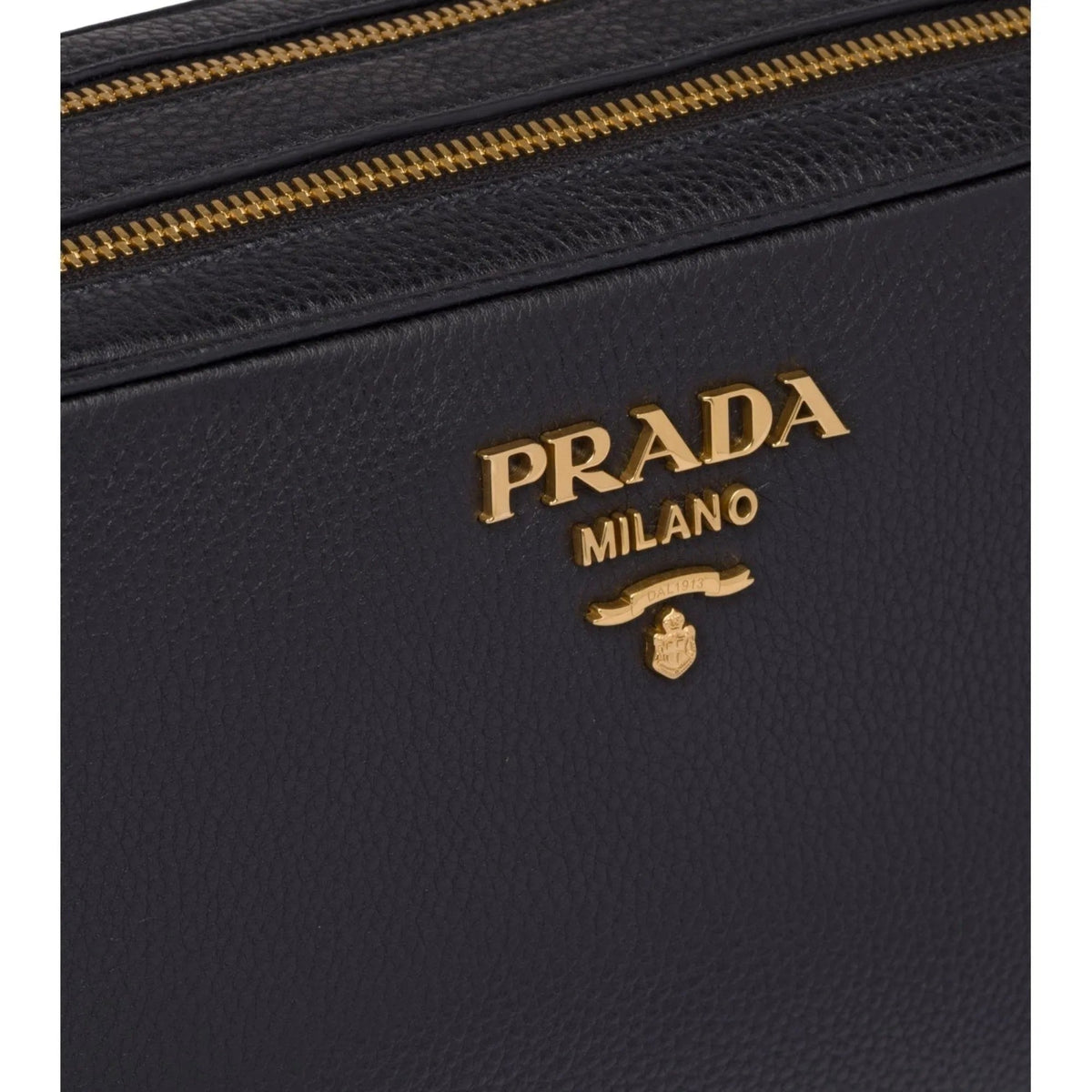 Prada Black Vitello Phenix Leather Double Zip Cross Body Bag - Handbags - Clayton's Online Store