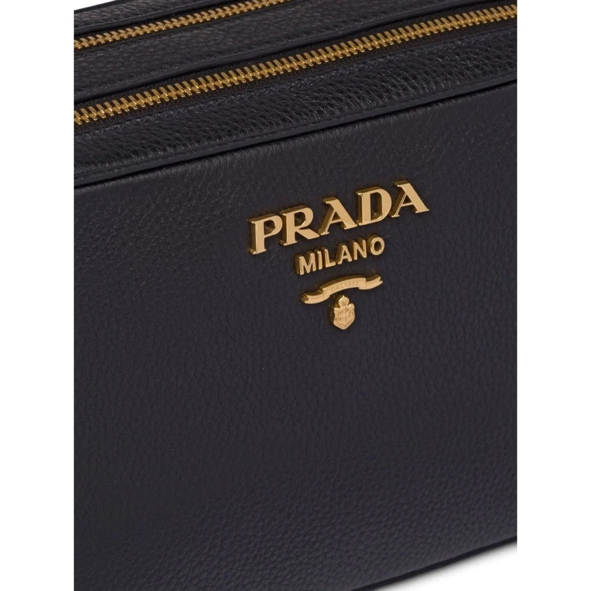 Prada Black Vitello Phenix Leather Double Zip Cross Body Bag - Handbags - Clayton's Online Store