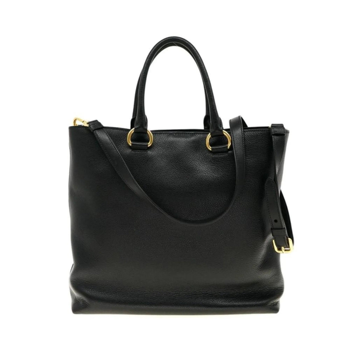 Prada Black Vitello Phenix Leather Shopping Tote Bag - Handbags - Clayton's Online Store