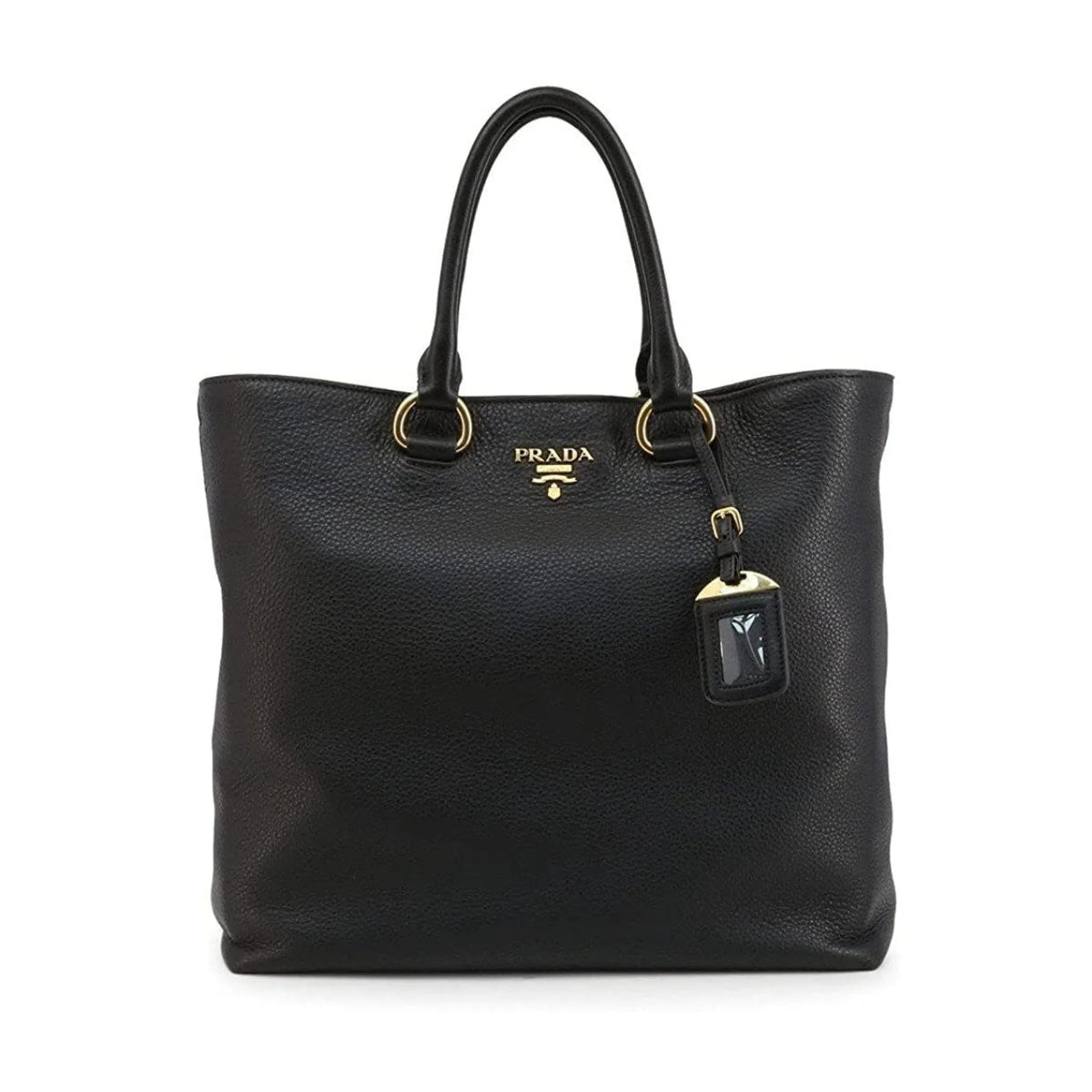 Prada Black Vitello Phenix Leather Shopping Tote Bag - Handbags - Clayton's Online Store