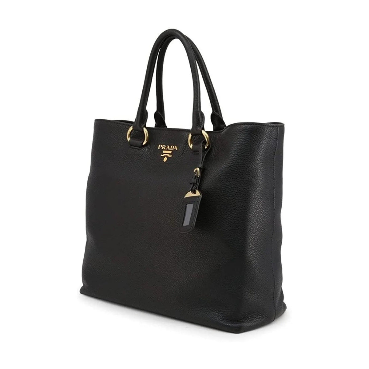 Prada Black Vitello Phenix Leather Shopping Tote Bag - Handbags - Clayton's Online Store