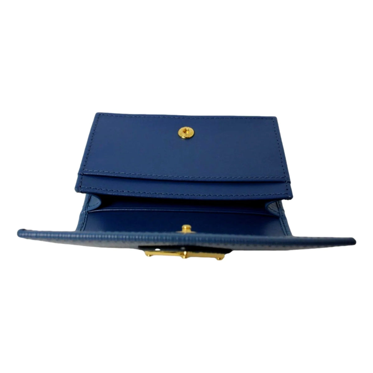 Prada Blue Vitello Move Leather Triangle Logo Card Case Wallet - Wallets - Clayton's Online Store