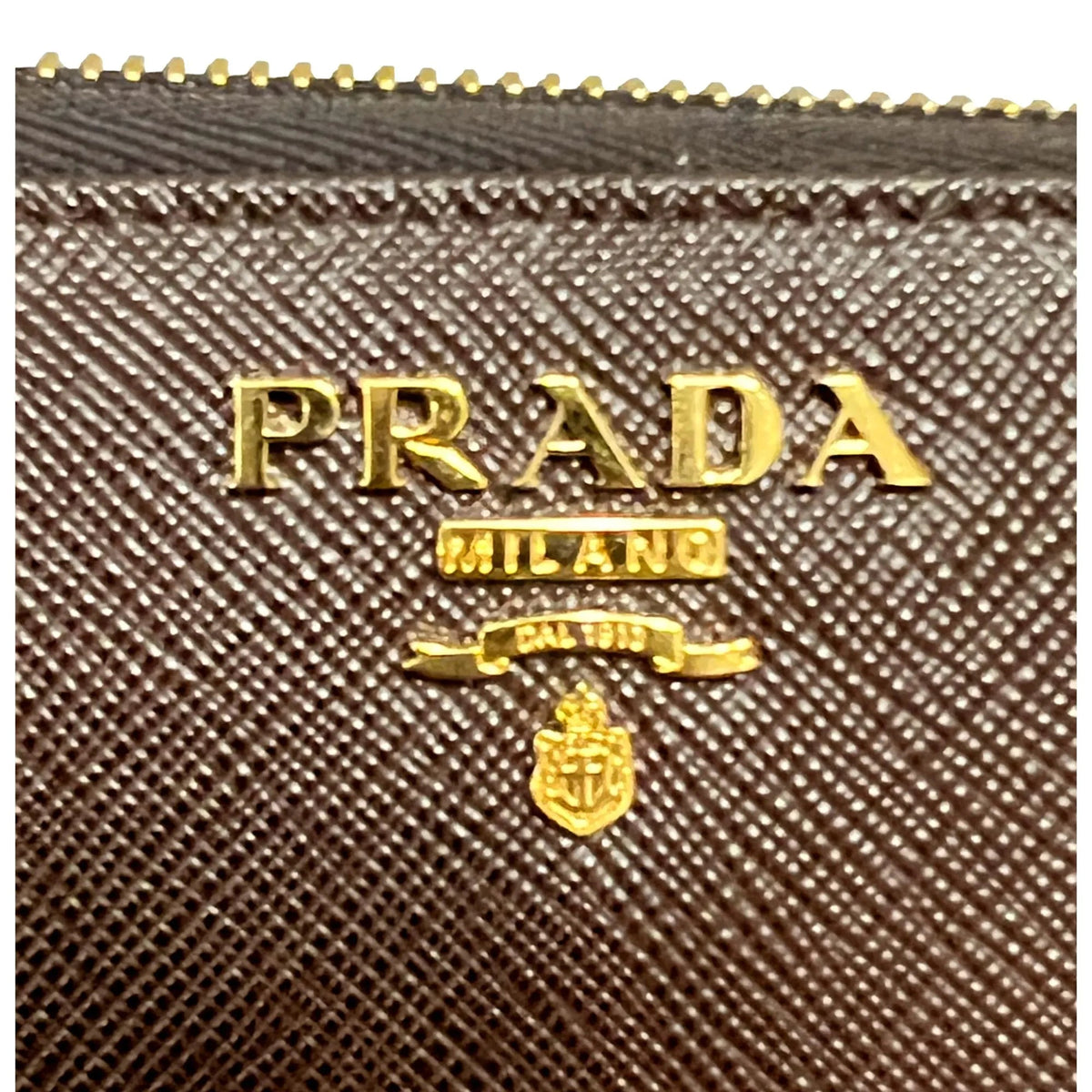 Prada Bruciato Brown Saffiano Leather Zip Around Continental Wallet - Wallets - Clayton's Online Store