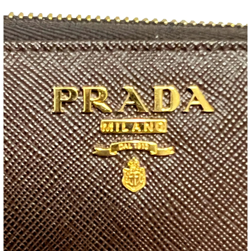 Prada Bruciato Brown Saffiano Leather Zip Around Continental Wallet - Wallets - Clayton's Online Store