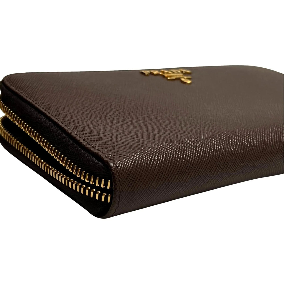 Prada Bruciato Brown Saffiano Leather Zip Around Continental Wallet - Wallets - Clayton's Online Store