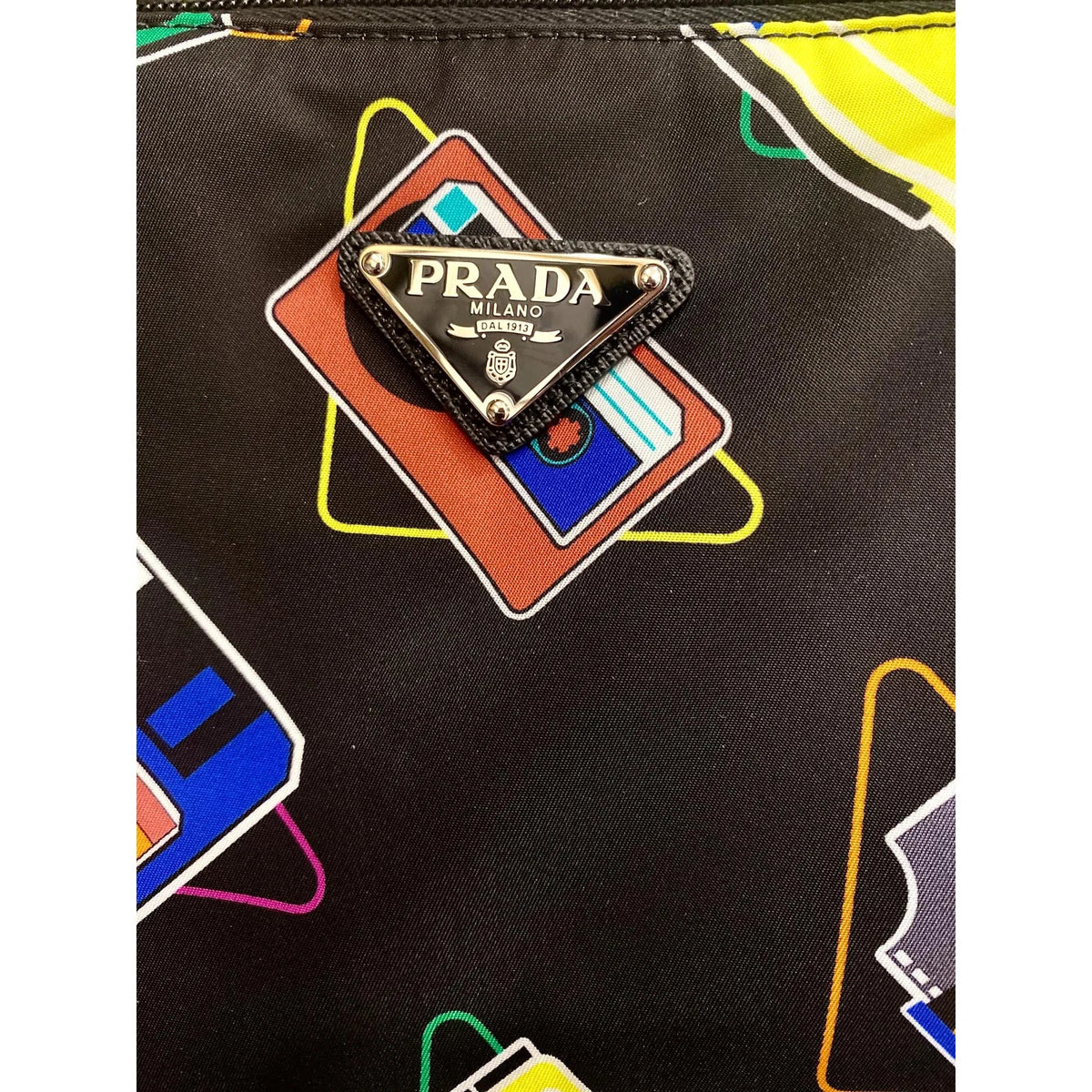 Prada Cassette Print Black Nylon Convertible Shopping Tote Handbag - Handbags - Clayton's Online Store