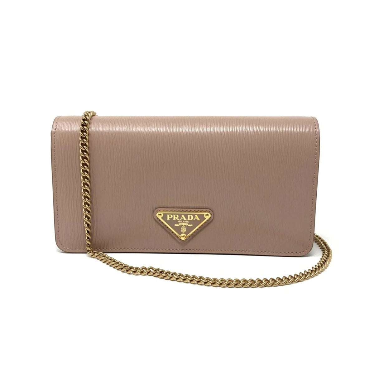 Prada Cipria Beige Vitello Move Leather Chain Wallet Crossbody Bag - Handbags - Clayton's Online Store