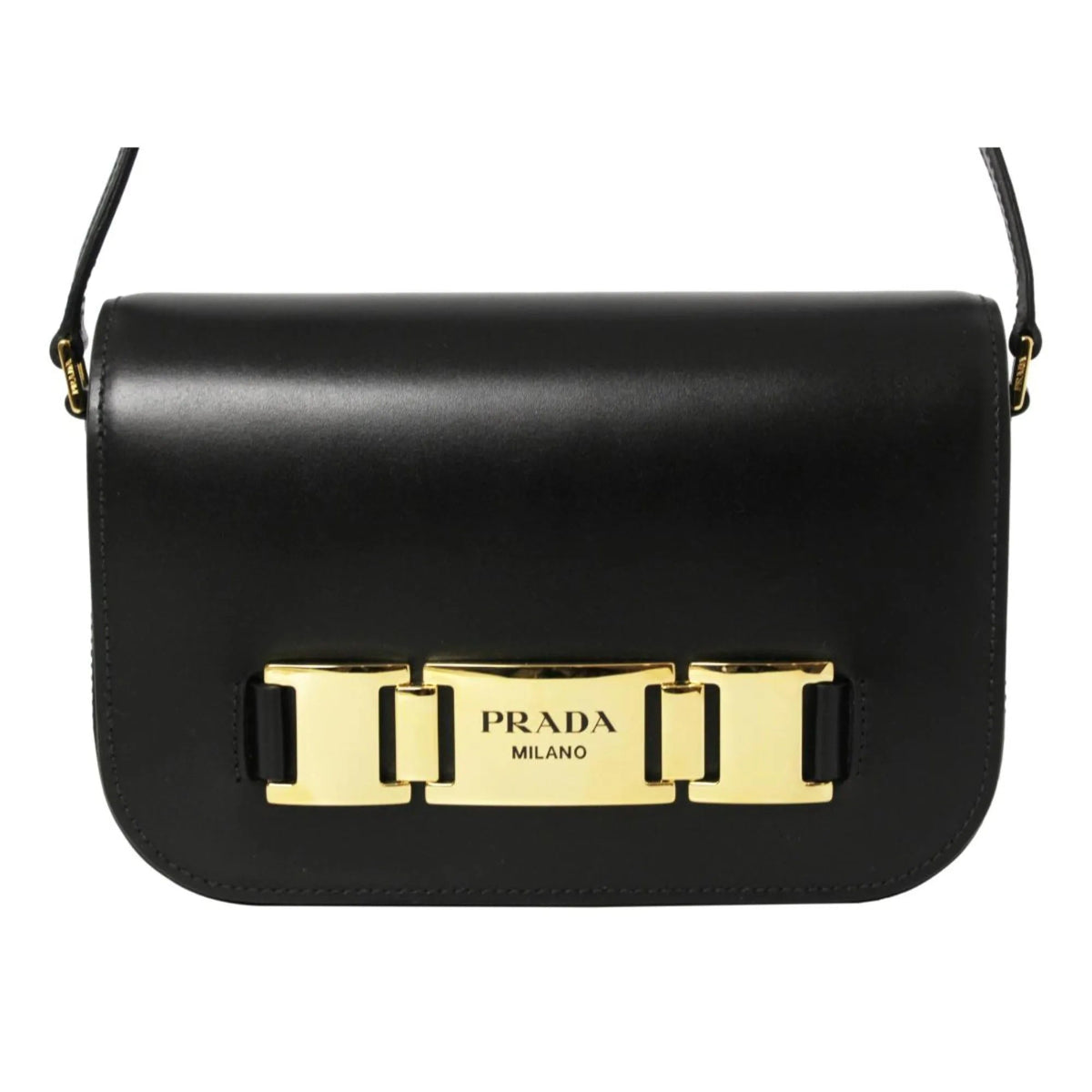 Prada City Calf Leather Black Crossbody Flap Bag - Handbags - Clayton's Online Store