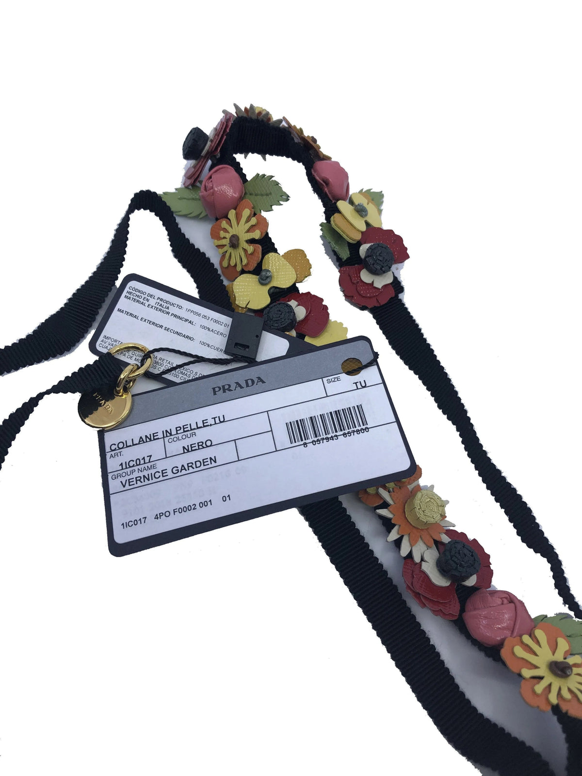 Prada Collane Pelle Tu Nero Black Vernice Garden Flower Belt - Belts - Clayton's Online Store