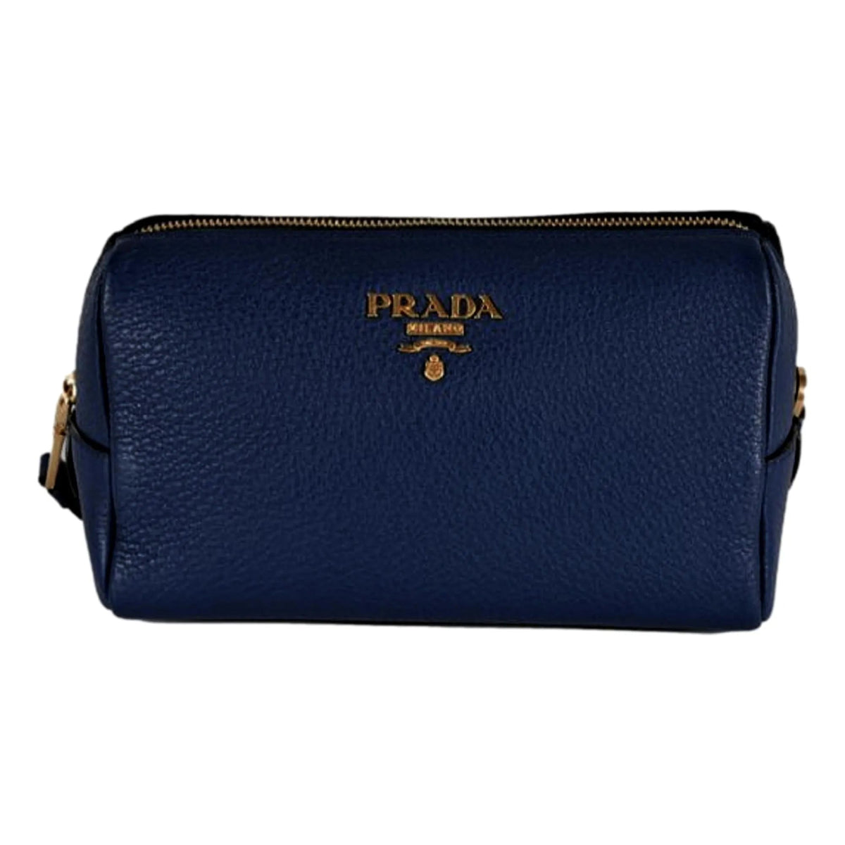 Prada Contenitore Baltico Navy Blue Vitello Daino Vanity Case - Handbags - Clayton's Online Store