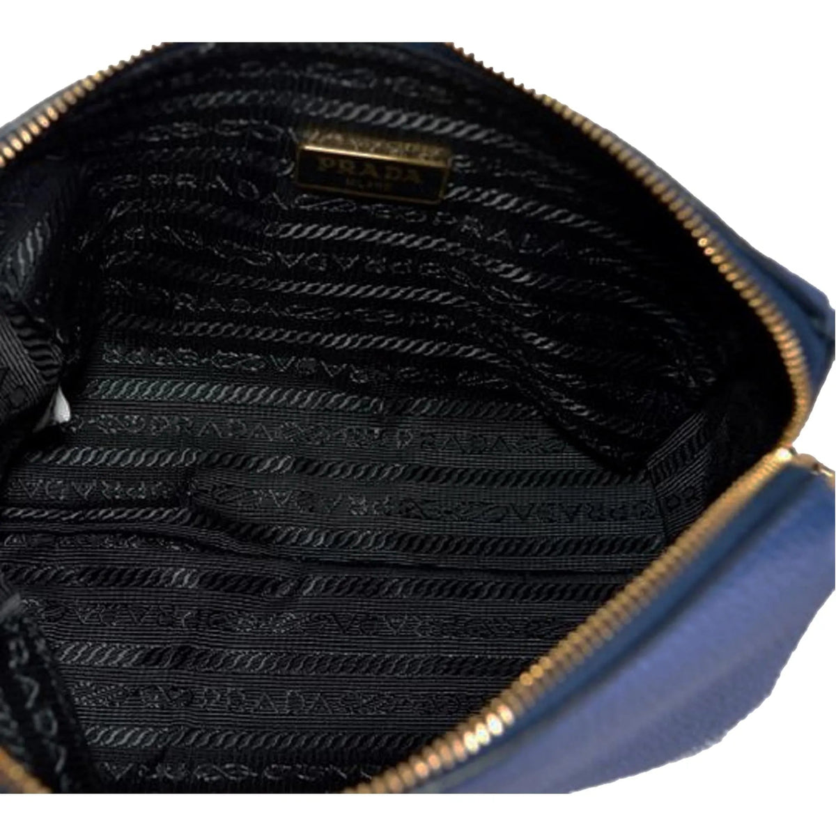 Prada Contenitore Baltico Navy Blue Vitello Daino Vanity Case - Handbags - Clayton's Online Store