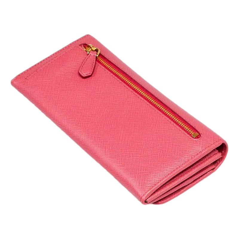 Prada Continental Flap Wallet With Detachable Chain Card Case Peonia+Begonia Pink - Wallets - Clayton's Online Store