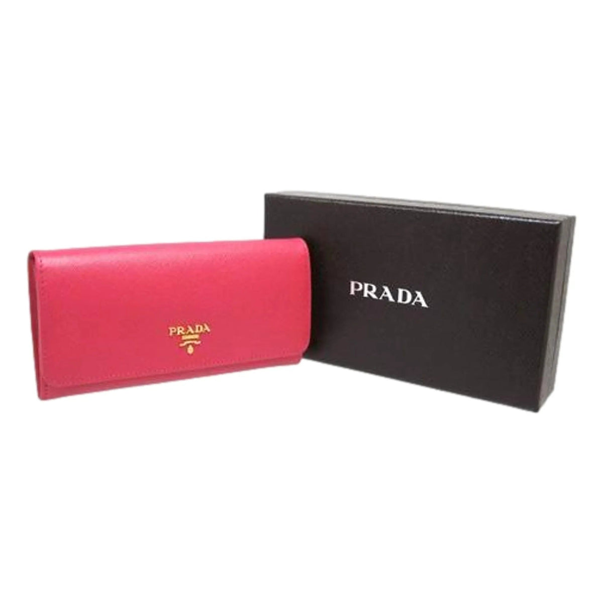 Prada Continental Flap Wallet With Detachable Chain Card Case Peonia+Begonia Pink - Wallets - Clayton's Online Store