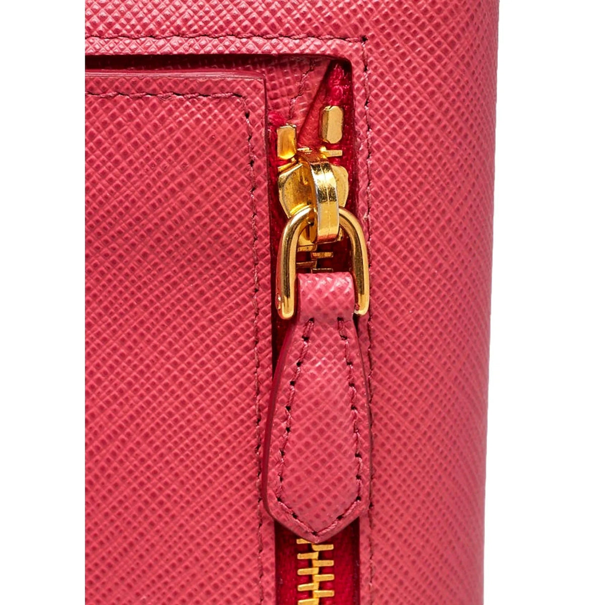 Prada Continental Flap Wallet With Detachable Chain Card Case Peonia+Begonia Pink - Wallets - Clayton's Online Store