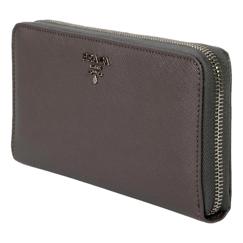 Prada Continental Zip - Around Wallet Saffiano Leather Argilla Grey - Wallets - Clayton's Online Store