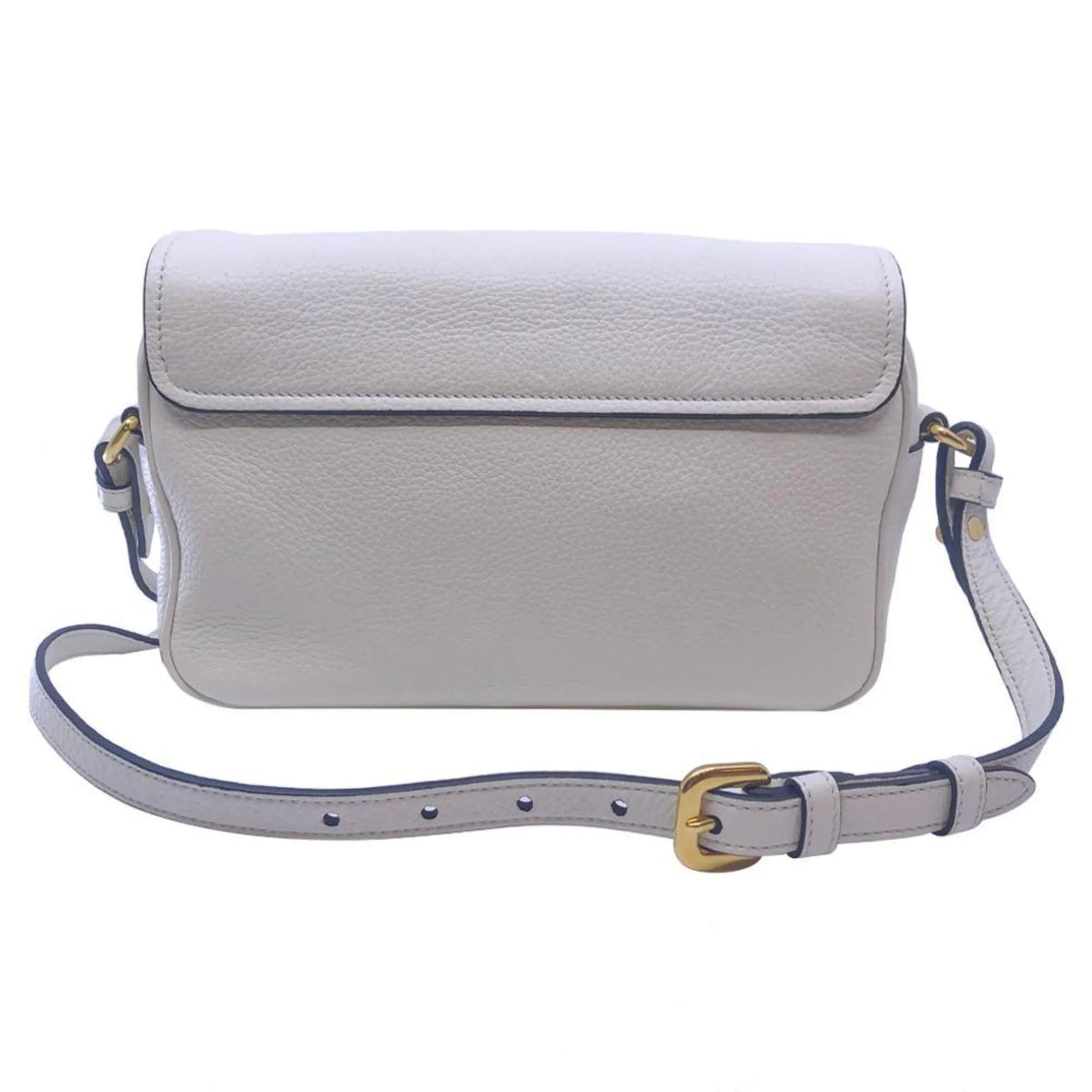 Prada Flap Vitello Phenix Ivory Leather Cross Body Bag - Handbags - Clayton's Online Store