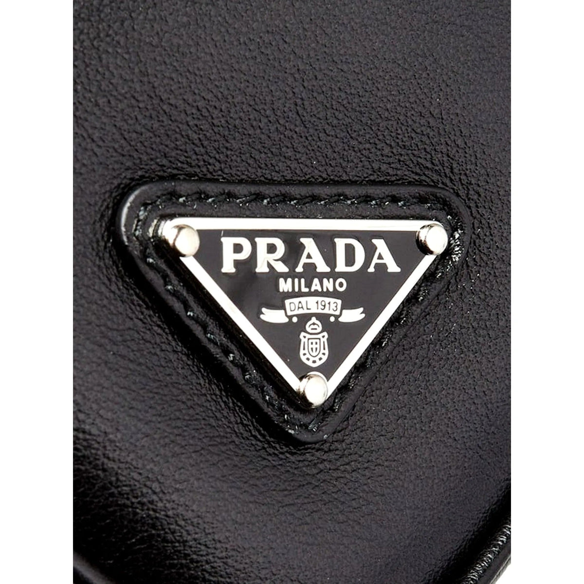 Prada Grace Triangle Leather Pouch Clutch Bag with Embossed Logo - Handbags - Clayton's Online Store