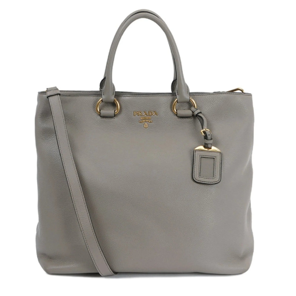 Prada Gray Vitello Phenix Shopping Tote Bag - Handbags - Clayton's Online Store