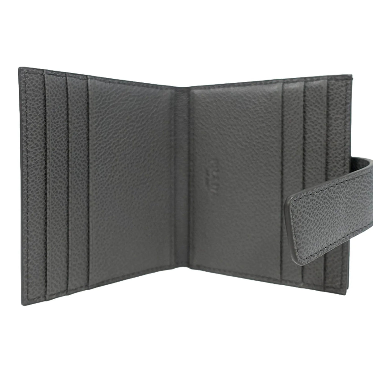 Prada Grey Vitello Grain Leather Card Bifold Wallet - Wallets - Clayton's Online Store