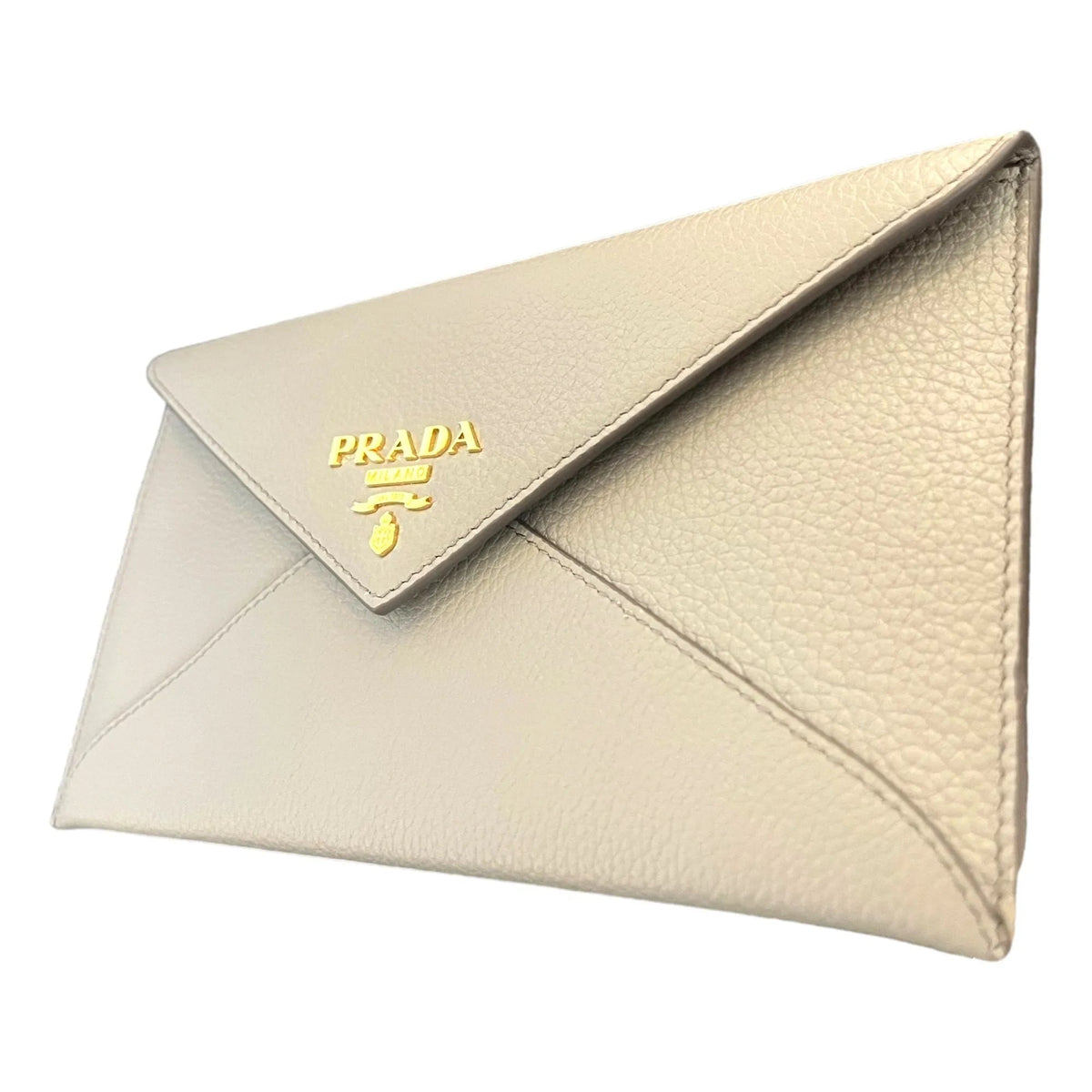 Prada Grey Vitello Grain Leather Long Envelope Wallet - Wallets - Clayton's Online Store