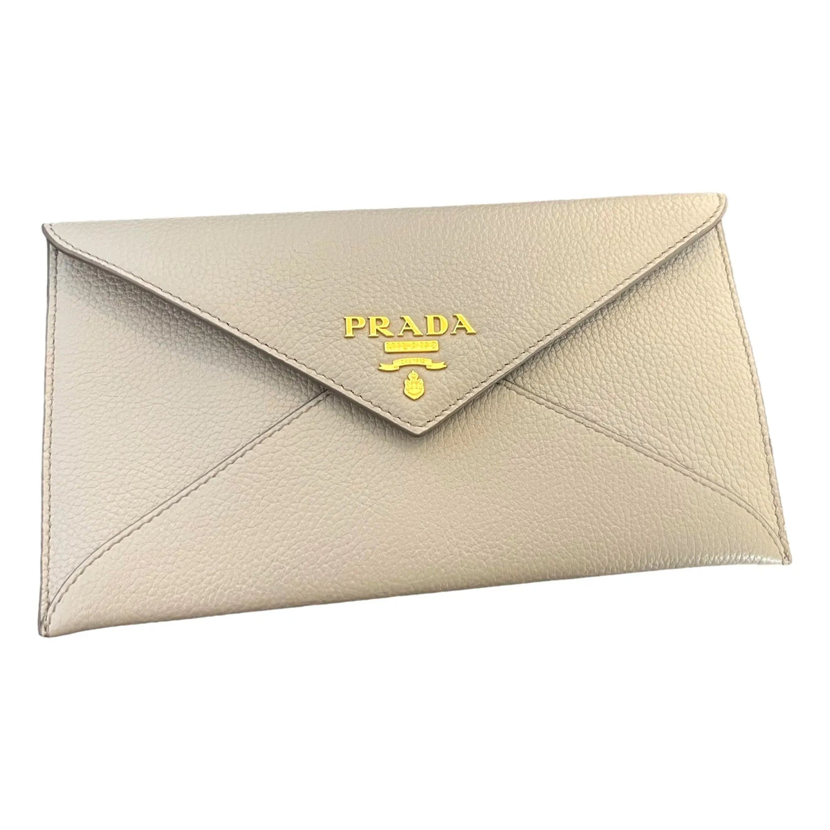 Prada Grey Vitello Grain Leather Long Envelope Wallet - Wallets - Clayton's Online Store