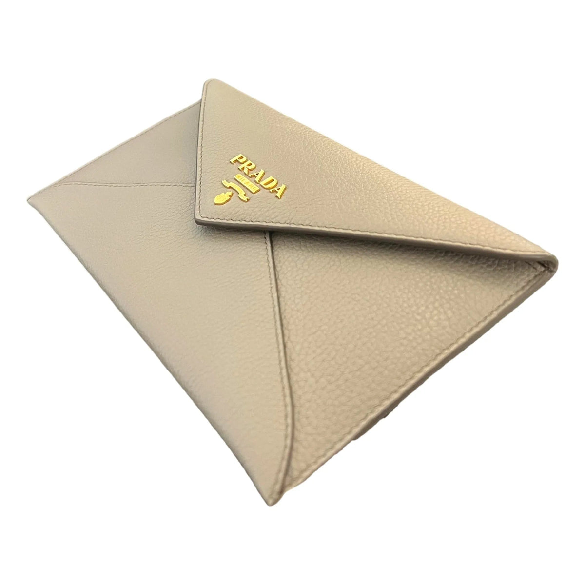 Prada Grey Vitello Grain Leather Long Envelope Wallet - Wallets - Clayton's Online Store