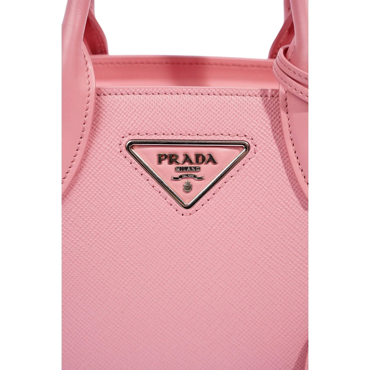 Prada Kristen Saffiano Top Handle Mini Tote Crossbody Bag Petalo Pink - Handbags - Clayton's Online Store