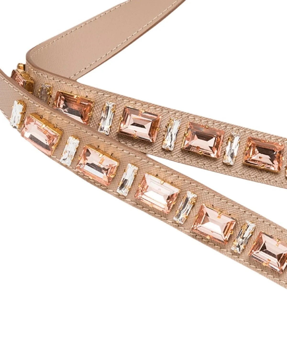 Prada Leather Saffiano Crystal Women's Blush Pink Strap - Handbags - Clayton's Online Store