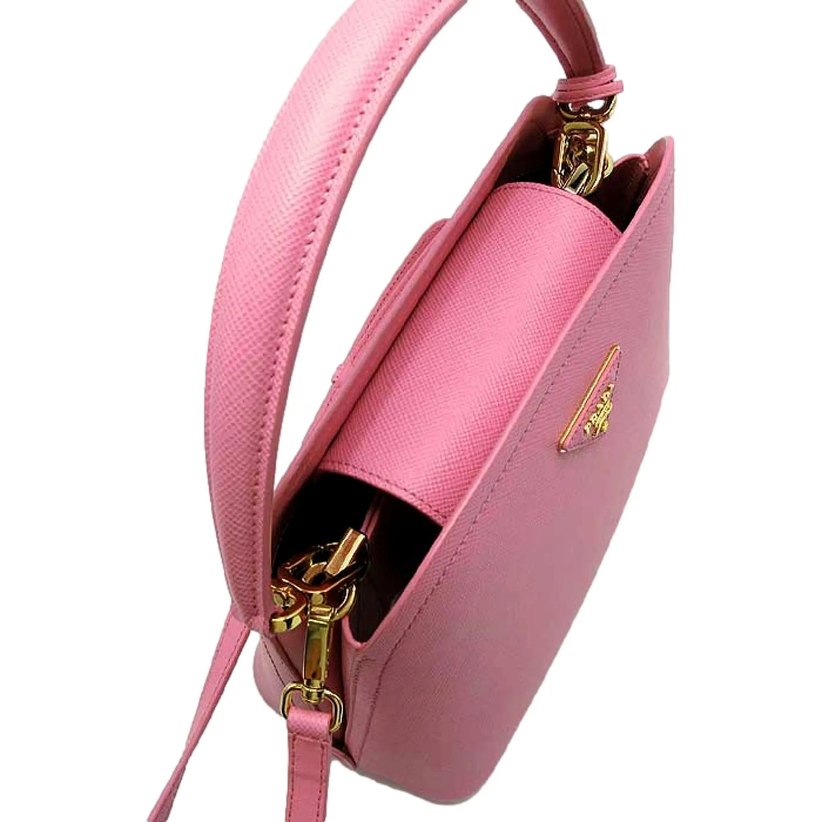 Prada Medium Saffiano Leather Prada Matinee Handbag Petalo Pink - Handbags - Clayton's Online Store