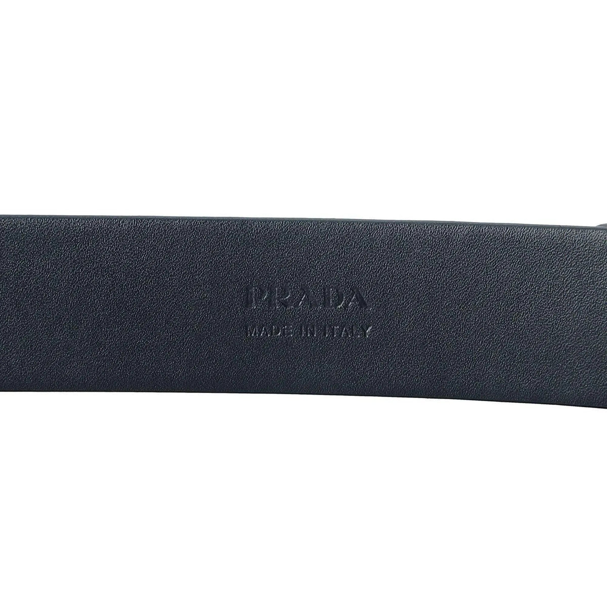 Prada Mens Navy Saffiano Leather Belt Silver Belt Buckle Size 100/40 - Belts - Clayton's Online Store