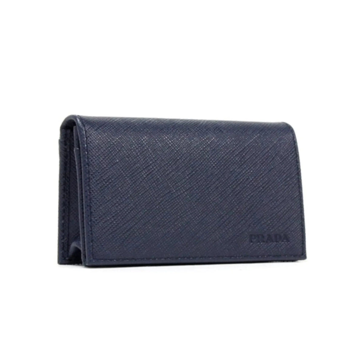 Prada Mens Saffiano Flap Card Holder Wallet Baltico Blue - Wallets - Clayton's Online Store