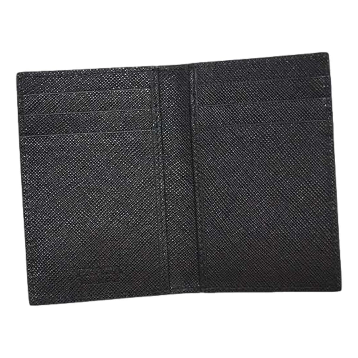 Prada Mens Saffiano Leather Vertical Card Black Holder - Wallets - Clayton's Online Store