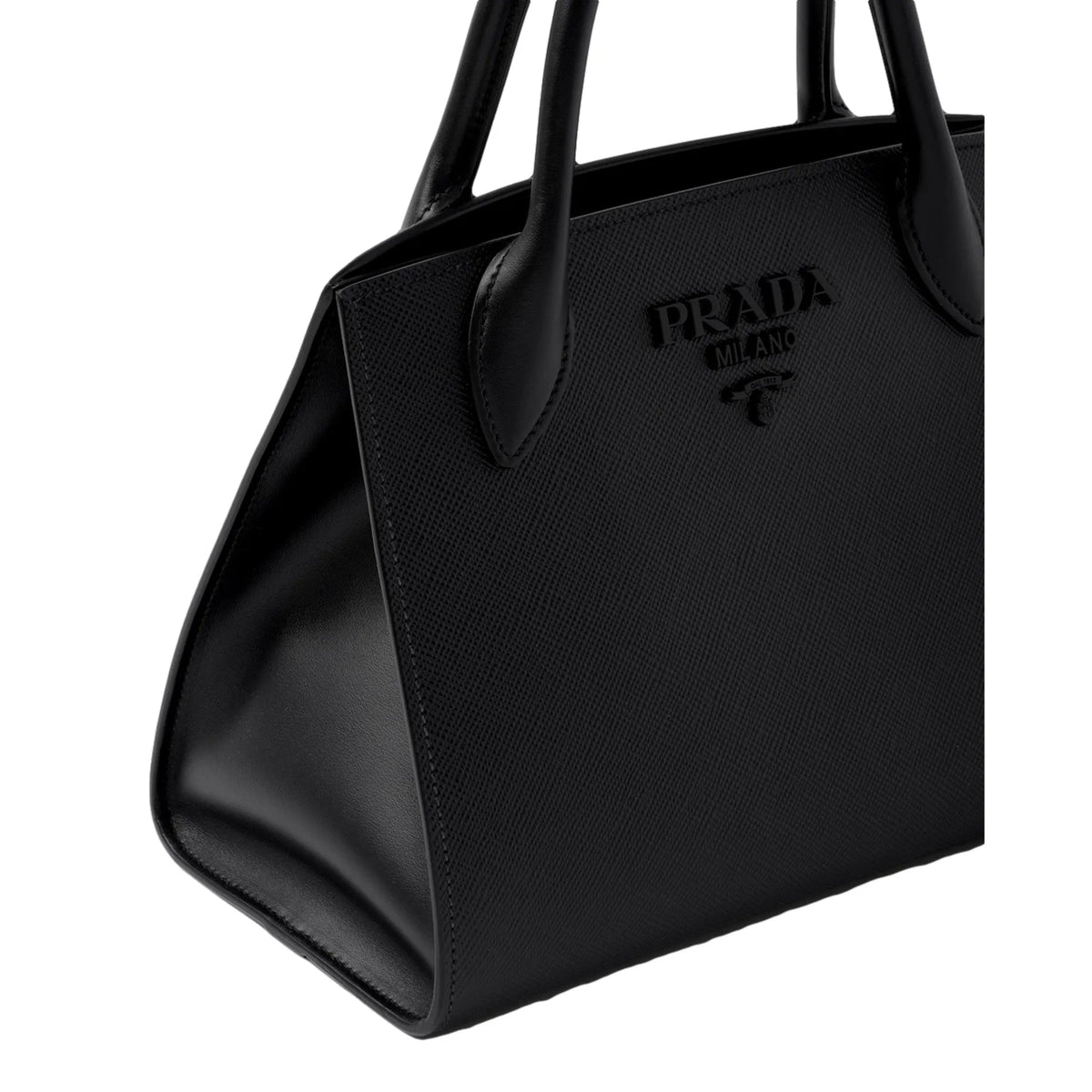 Prada Monochrome Saffiano Top Handle Crossbody Tote Bag Black - Handbags - Clayton's Online Store