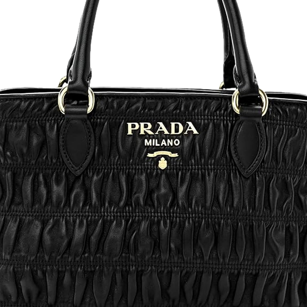 Prada Nappa Leather Gaufre Shopping Satchel Black - Handbags - Clayton's Online Store