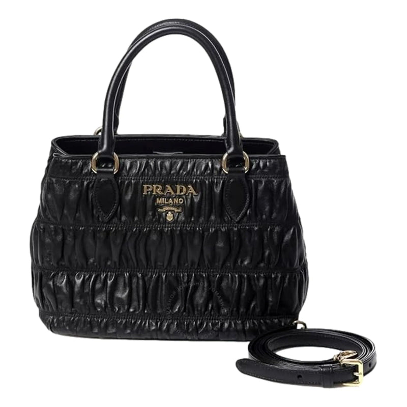 Prada Nappa Leather Gaufre Shopping Satchel Black - Handbags - Clayton's Online Store