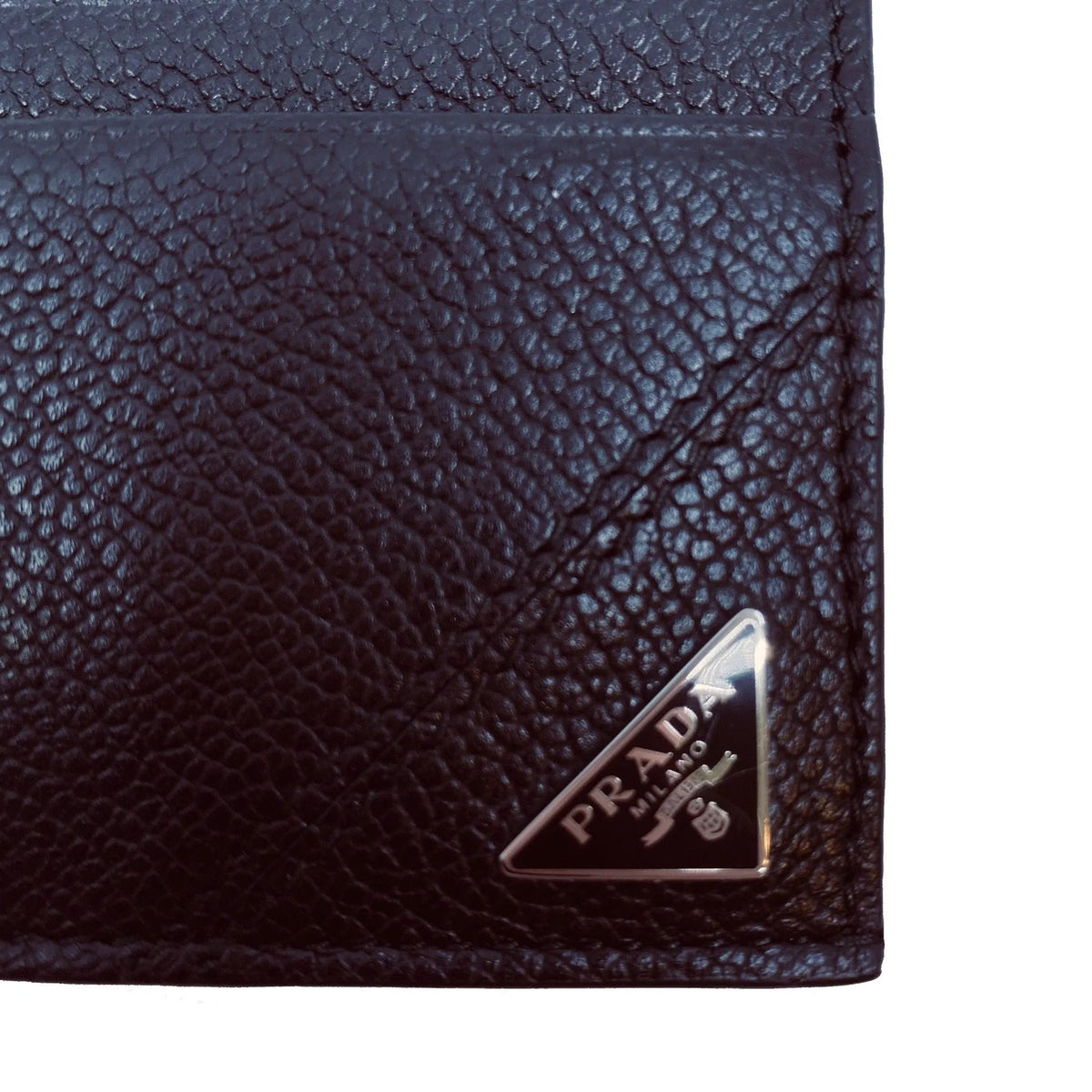 Prada Nero Black Vitello Leather Card Holder Triangle Logo - Wallets - Clayton's Online Store